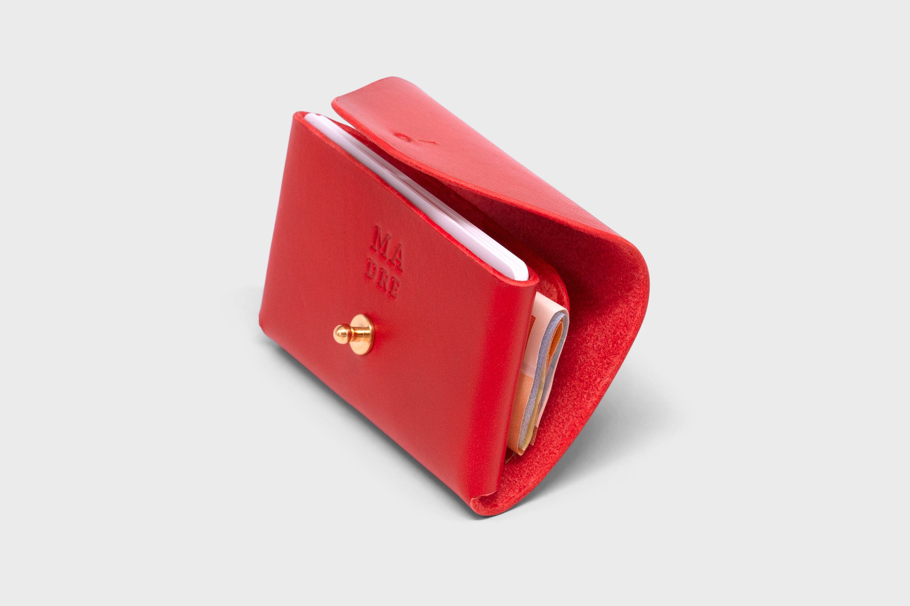 Minimalist Wallet Red Woman Leather Origami Design By Manuel Dreesmann Atelier Madre Barcelona